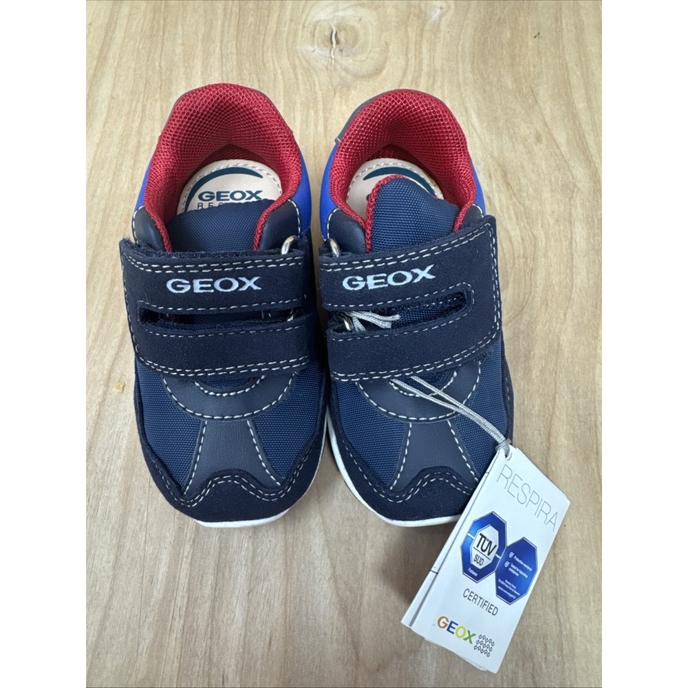 GEOX Respira Baby Toddler Sneakers Sz 4.5 Blue Red